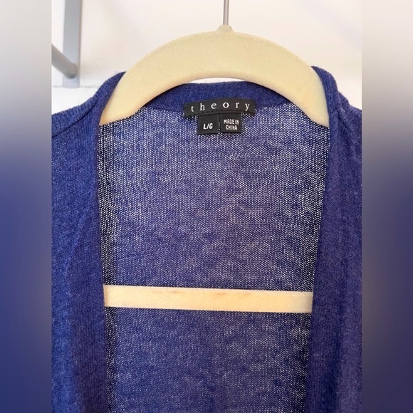 THEORY tasseled cardigan. Size Large - Picture 3 of 6